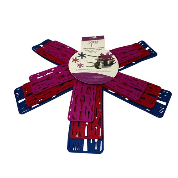 Core Kitchen 3 Piece Cookware Protector Set NWT Blue Red Pink Small Medium Large - Picture 1 of 3